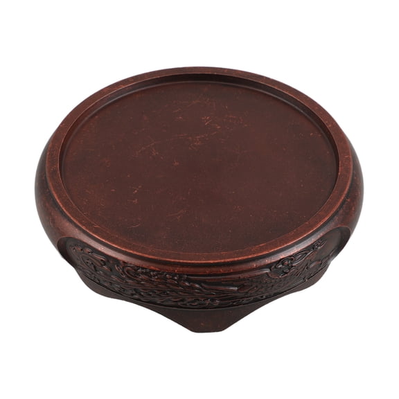 LOLIPPYY Dark Red Metal Incense Burner Base with Intricate Dragon Design Zinc Alloy for Meditation