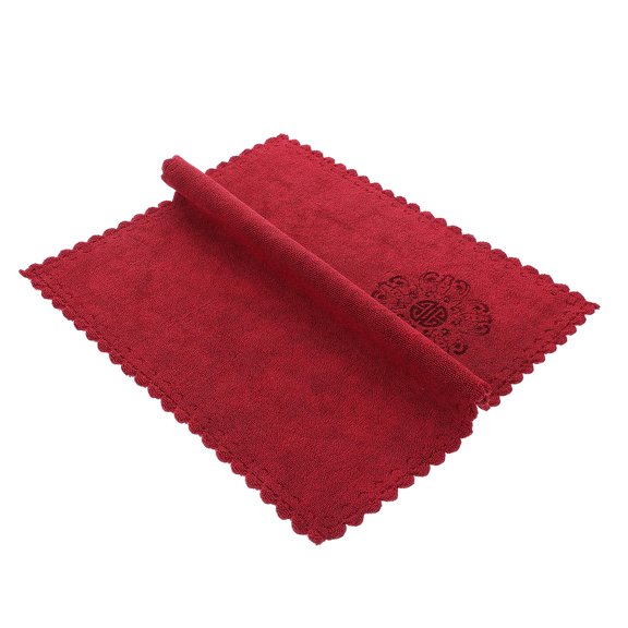 LOLIPPYY Dark Red Square Tea Towels for Kitchen Absorbent Thickened Dish Towels with Print