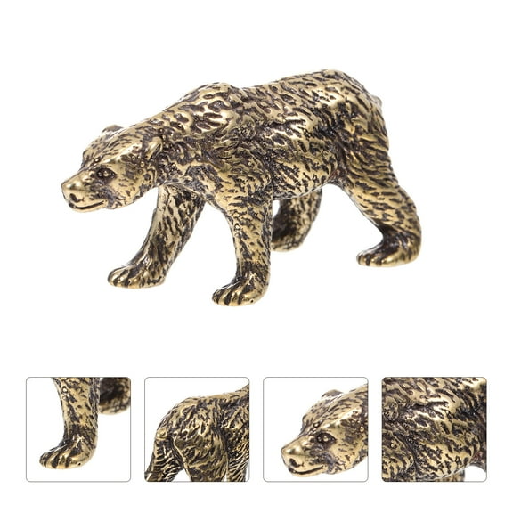 LOLIPPYY Decorative Bear Figurines Copper for Home Office Decor 1Set