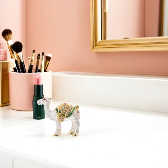 LOLIPPYY Decorative Camel Jewelry Box with Hinged Lid and Organizer Tray, Secure Storage for Accessories, Keepsakes, and Small Treasures