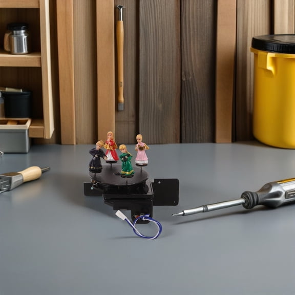 LOLIPPYY Decorative Clock Gear Set with Animated Rotating Figure, Plastic Parts for Clock Makers and Repair