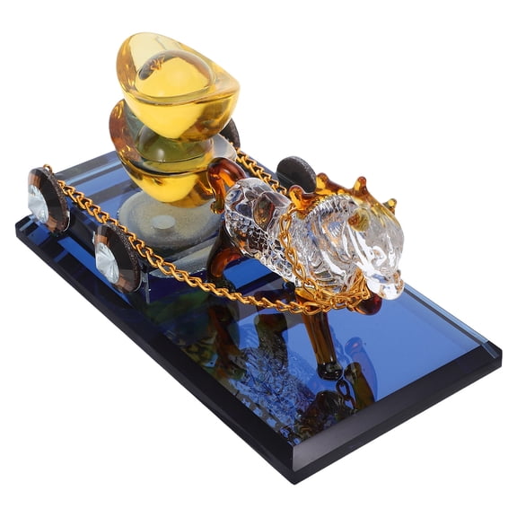 LOLIPPYY Crystal Horse Carriage Figurine with Feng Shui Wealth Symbol, Elegant Decorative Home for Prosperity