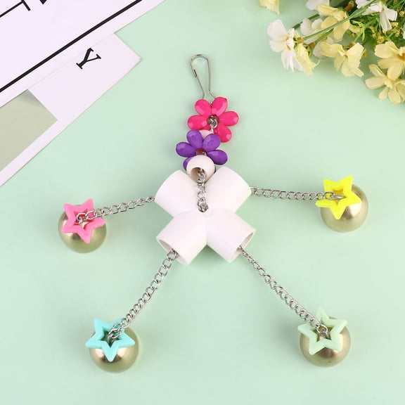 LOLIPPYY Decorative Golden Parrot Pendant Bell Chime Cage Accessory Attractive for Birds