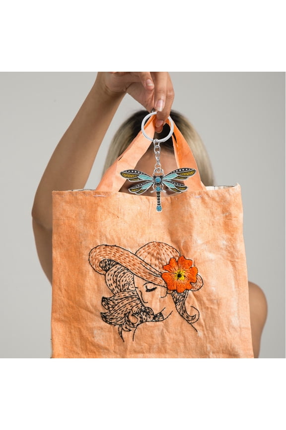 Decorative Keychain Key Chain Dragonfly Shape Green 1Set for Everyday Use