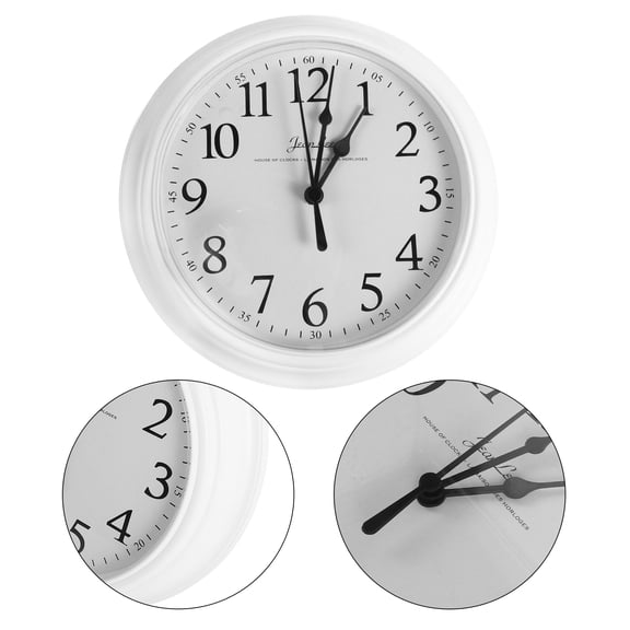 LOLIPPYY Decorative Large White Plastic Wall Clock Silent Mute Wall Hanging Clock for Office
