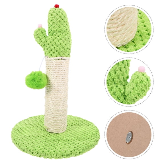 LOLIPPYY Decorative Light Green Cat Scratching Post Cactus Shaped Kitten Supply for Indoor Cats