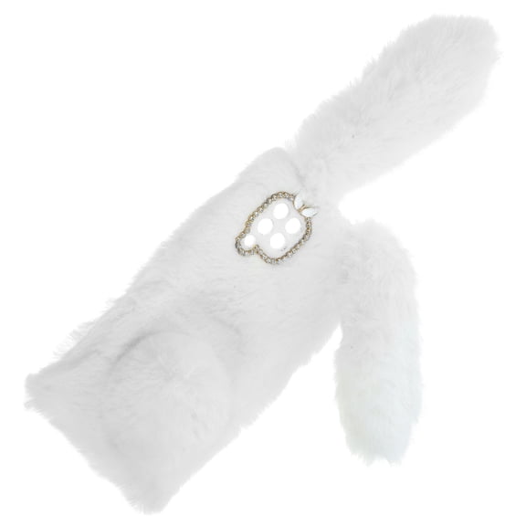 LOLIPPYY Decorative Phone Cover White Plush Smartphone Shell Anti Fall Protective Phone Protector