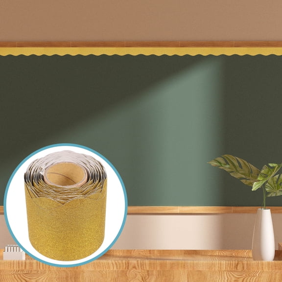 LOLIPPYY Decorative Plated Gold Border Trim for Blackboard and Bulletin Board Classroom Use
