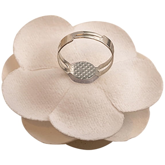 LOLIPPYY Decorative Ring with Cloth Material White Color for Wedding and Party