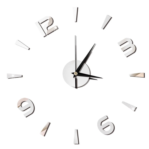 LOLIPPYY Decorative Wall Clock Modern Design Silver for Home and Business 1Set
