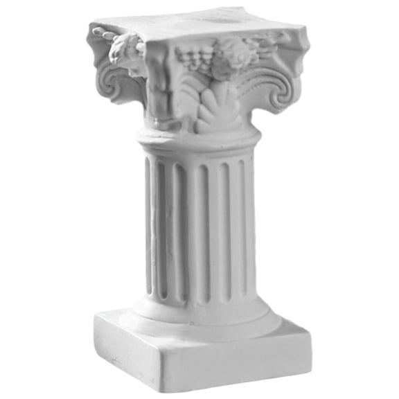LOLIPPYY Decorative White Resin Roman Pillar Candle Holder for Home and Photo Background