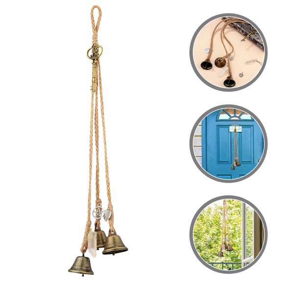 LOLIPPYY Decorative Wind Bell Pendant Golden Hanging Home Blessing Wind Chime for Indoor Decor