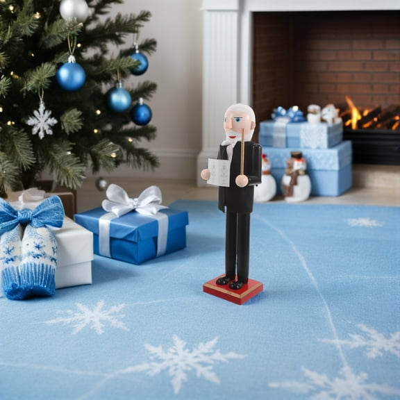 LOLIPPYY Decorative Wooden Nutcracker Professor Statue for Festive Table and Shelf Display