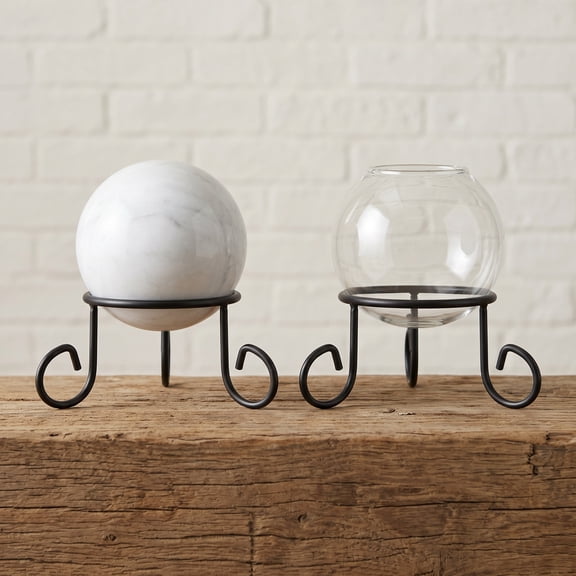 LOLIPPYY Decorative Wrought Iron Sphere Stand, Matte Black, Perfect for Gazing Globes and Crystal Balls