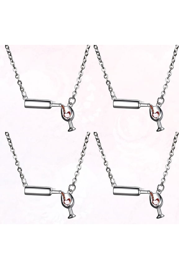 Delicate Bottle Cup Pendant Necklace for Women's Elegant Fashion Jewelry Gift for Any Occasion 16.5 Inch