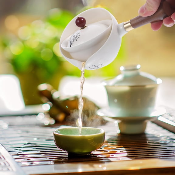 LOLIPPYY Delicate Ceramic Tea Brewer with 360 Degree Rotation and Comfortable Handle
