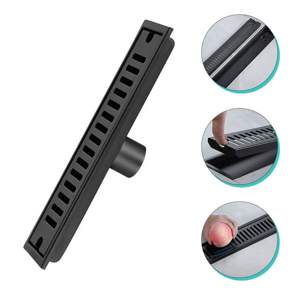 LOLIPPYY Delicate Design Rectangular Floor Drain Shower Floor Drain Black 1Pack