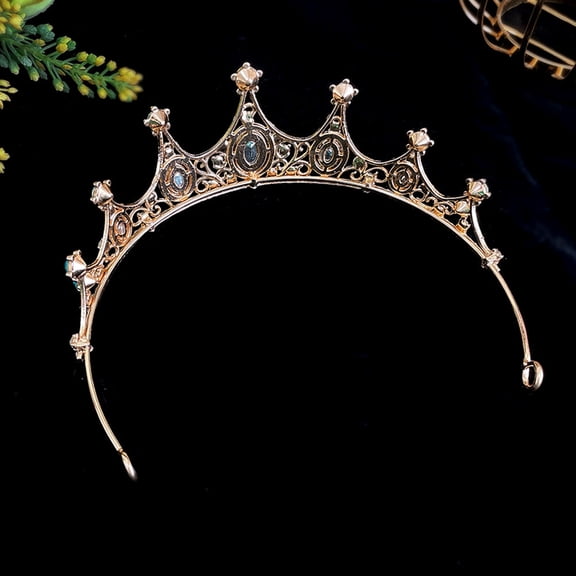 LOLIPPYY Elegant Golden Crystal Bridal Headpiece for Wedding, Prom, Stage, and Special Occasion Accessories