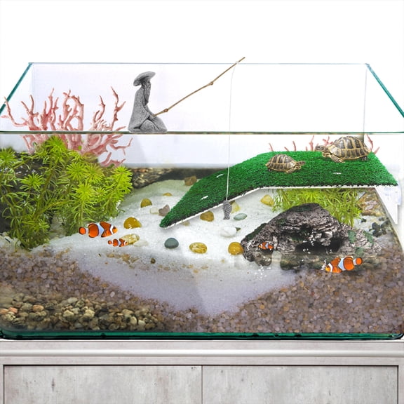 LOLIPPYY Delicate Grey Sand Stone Fisherman Model for Aquarium and Garden Decoration