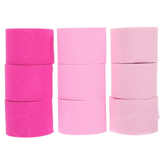 LOLIPPYY Delicate Pink Crepe Paper Streamers for Celebration Wedding and Birthday Party Decor
