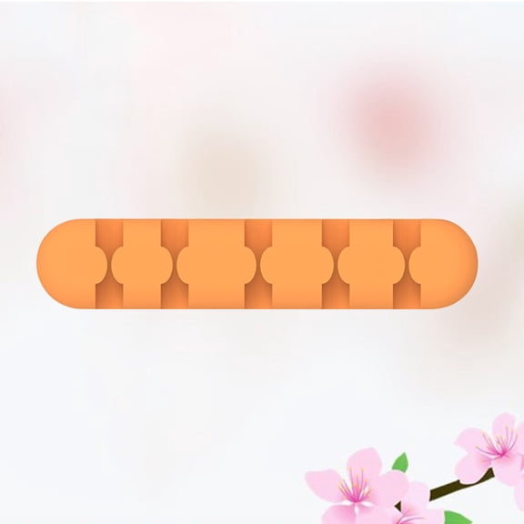 LOLIPPYY Orange Silicone Desk Cord Organizer Set for Home and Office, Cable Management Solution for General Users