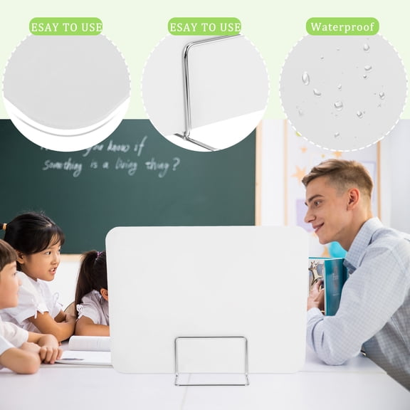 LOLIPPYY White Plastic Desk Privacy Panel Partition for Office, Study Spaces, and Exams - Easy to Install Divider