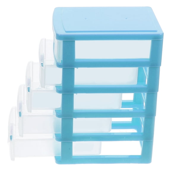 LOLIPPYY Desktop Storage Container Five Layers Blue Plastic Drawer For Home And Office Use 1Pcs