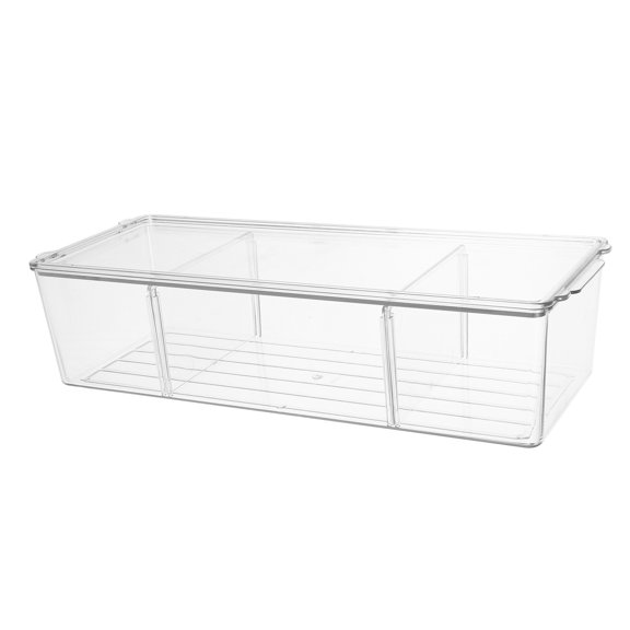 LOLIPPYY Desktop Storage Container Transparent Plastic for Medicine and Cosmetic Organization