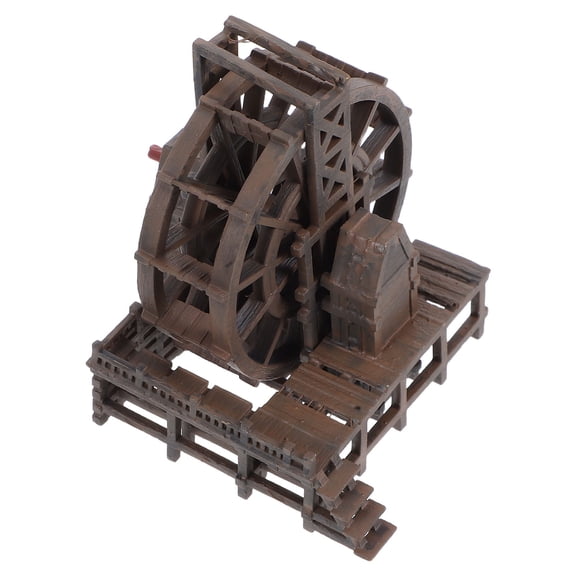 LOLIPPYY Desktop Water Fountain Brown Windmill Style for Serene Office Or Aquarium Landscape