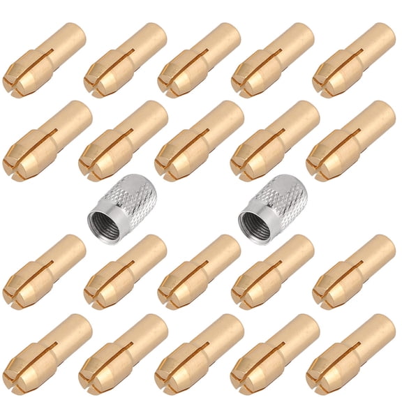 LOLIPPYY Die Grinder Collet Set 22Pcs Electric Grinder Supplies Copper for Electric Grinding and Pin Vises 9.5x7x2cm