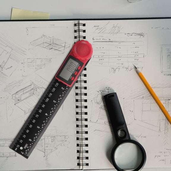 LOLIPPYY Digital Angle Ruler with Caliper and Level, Black Digital Display Protractor for Precise Measurements