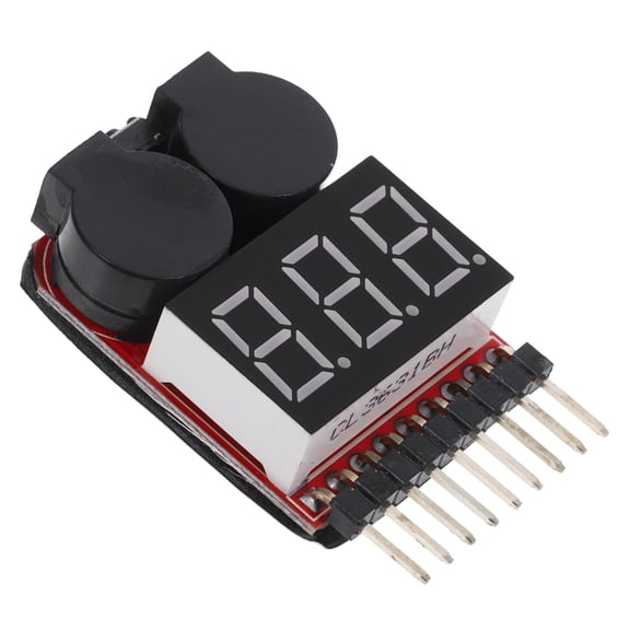 LOLIPPYY Digital Lipo Battery Voltage Tester with Adjustable Alarm and LED Display for Accurate Capacity Monitoring