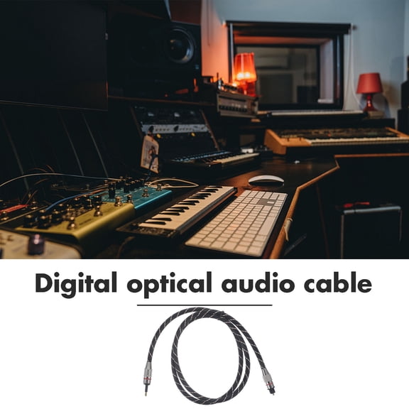 LOLIPPYY Digital Optical Audio Cable Black Fiber Optic Cord for TV and Surround Sound Systems