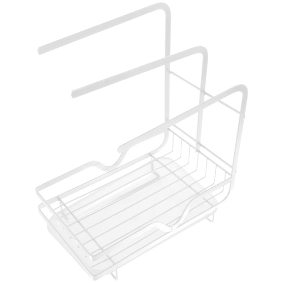 LOLIPPYY Dish Sponge Holder Sink with Hanging Rack for Kitchen Drain Storage White