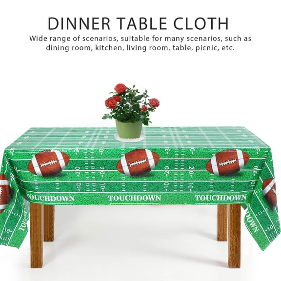 LOLIPPYY Disposable Rectangular Football Tablecloth - Day Party Table Cover and Favor Decoration