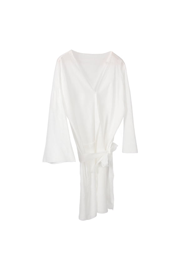 Disposable Salon Robes for Clients White Cotton Bathrobe Breathable Durable Sauna Robe
