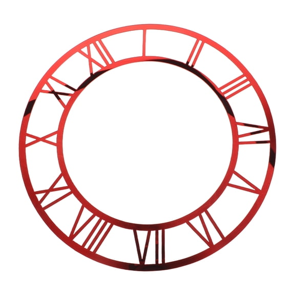 LOLIPPYY Diy Round Roman Numerals Wall Clock Acrylic Mirror Surface Wall Sticker For Living Room Bedroom Hotel Office Decorations Red