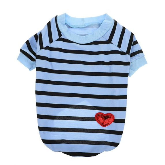 LOLIPPYY Dog Cotton Breathable Shirt Striped Dog T-shirt Puppy Outfit Pet Dog Shirt Size XL