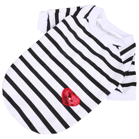 LOLIPPYY Striped Cotton Dog Shirt, Lightweight Spring T-Shirt for Pets, Comfortable Dog Clothes (Size M)