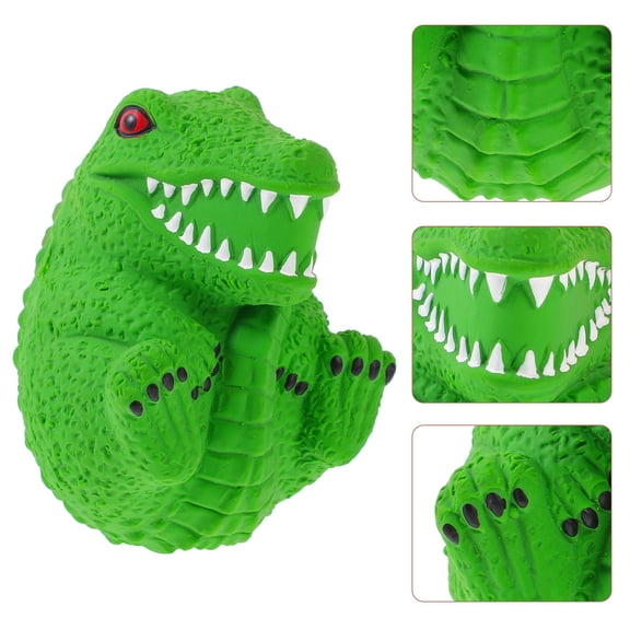 LOLIPPYY Dog Teething Toys Chew Toy For Dogs Green Latex Crocodile Shape 1 Pcs