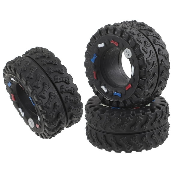 LOLIPPYY 3pcs Black Vinyl Dog Toys for Puppies, Indoor Play Chew Toys to Relieve Teething Discomfort