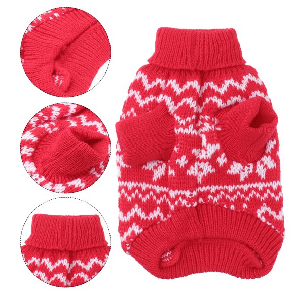 LOLIPPYY Dog Winter Coat Red Snowflake Pattern Warmth Photo Decoration 1Set