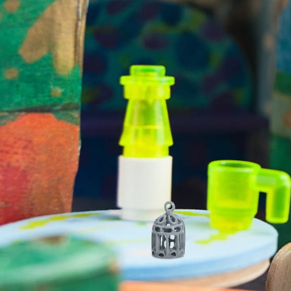 LOLIPPYY Dollhouse Dcor Miniature Bird Cage Adornment Plastic Decoration for Collectors 1Pcs