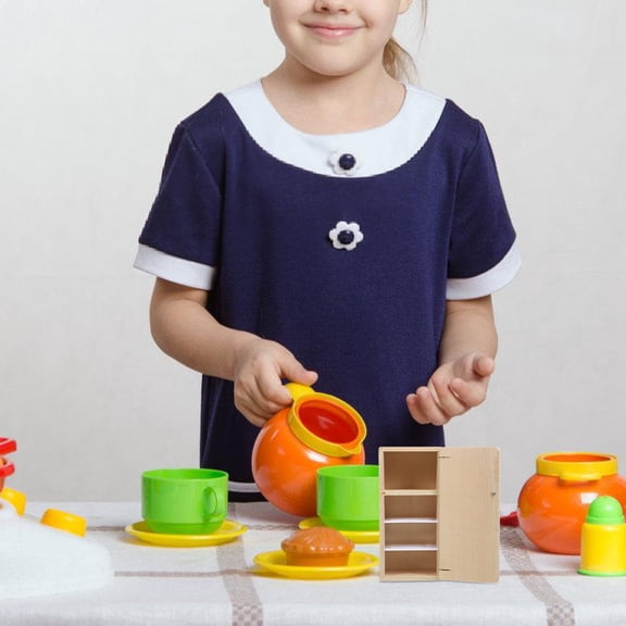 LOLIPPYY Dollhouse Refrigerator Wooden Beige 1Pack for Home Decor and Kitchen Scene