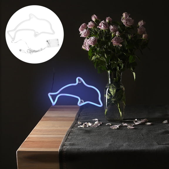LOLIPPYY Dolphin Neon Sign Decorative Lighting Plastic 1Pack Ocean World Neon Sign for Parties