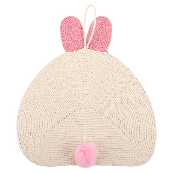 LOLIPPYY Double-Sided Sisal Cat Scratching Mat with Hanging Rope, Wall and Floor Mount Scratcher Pad for Indoor Kittens and Cats