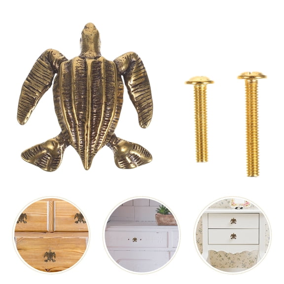 LOLIPPYY Door Knobs with Sea Turtle Shape for Cabinets and Dressers in Brown 1Pcs