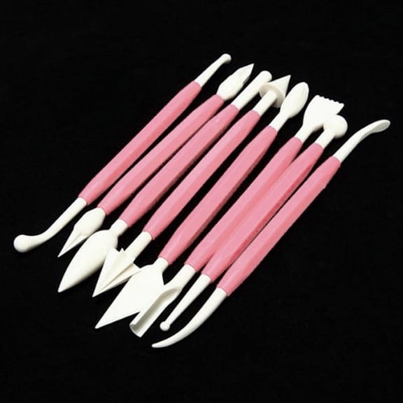 LOLIPPYY Double Ended Cake Decorating Tools Kit Pink Food Grade PVC for Sculpting