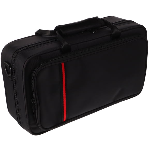 LOLIPPYY Double Strap Black Clarinet Case with Protective Frame and Oxford Fabric for Easy Portable Storage