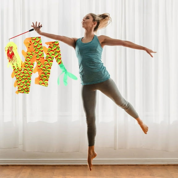 LOLIPPYY Dragon Dancing Ribbon 1 Set With 45CM Pole For Children Aged 9-14 Years Gymnastics Training